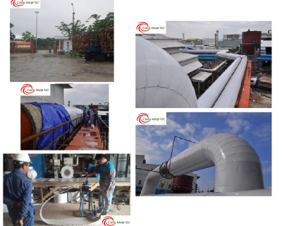 Thi công Cách Nhiệt - Bảo Ôn đường ống hơi thứ cấp tại Nhà Máy Đường An Khê