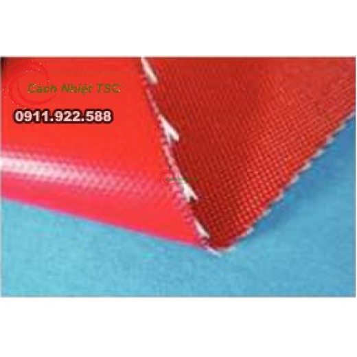 Vải Sợi Thủy Tinh Ép Silicone 1 Mặt (Đỏ)